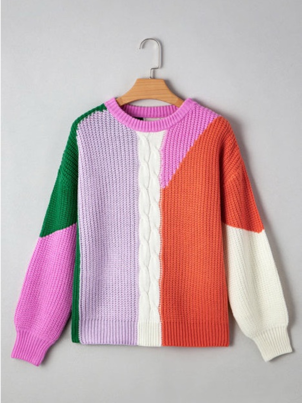 NWT Oversized Color Block Soft Cozy Knit Sweater Top size medium - Picture 6 of 14